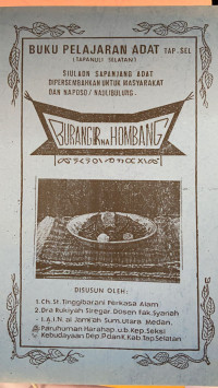 Image of Buku Pelajaran Adat Tap-Sel Siulaon sepanjang adat dipersembahkan untuk masyarakat dan naposo / naulibulung : Burangir na Hombang